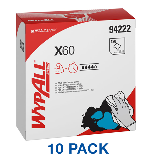 WYPALL X60 POP-UP WIPERS (10X130 WIPERS)