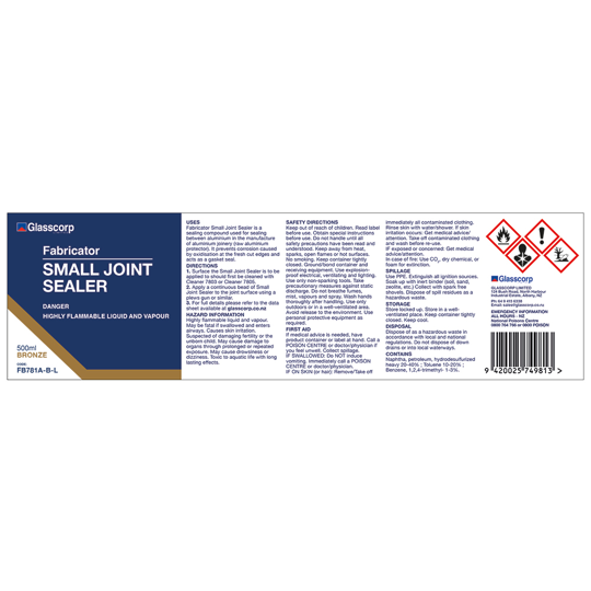 SMALL JOINT SEALER - BRONZE 500ML LABEL