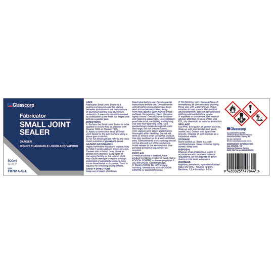 SMALL JOINT SEALER- GREY 500ML LABEL