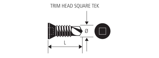 TRIM HEAD BLACK TEK SCREW - 8-32g x 12mm