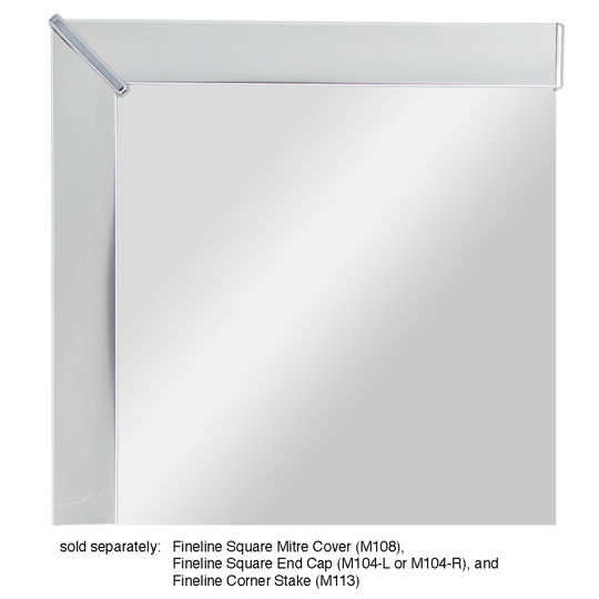 FINELINE SQUARE SECTION - SILVER 2.9m