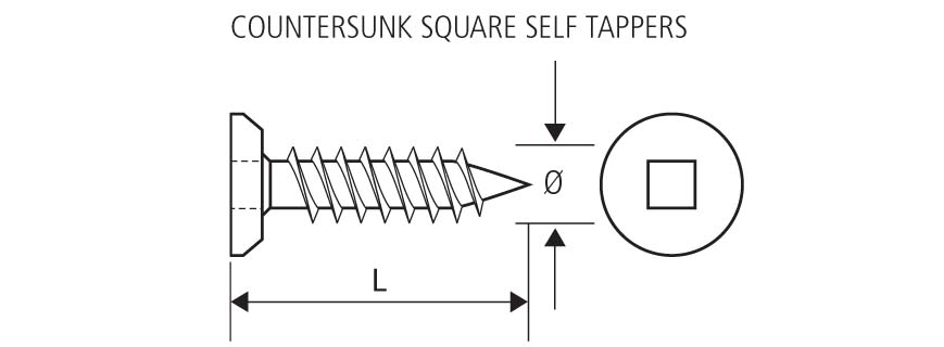 C/SUNK SELF TAP TRUNC SCREW - 10g x 20mm