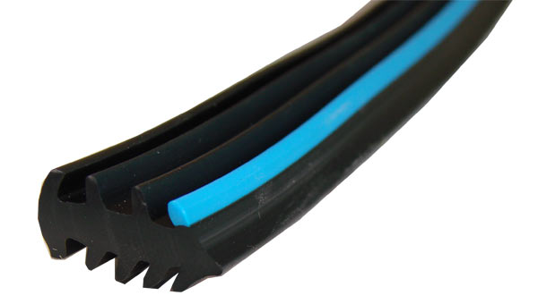 PVC WEDGE RUBBER BLUE - 7.5mm (per m)
