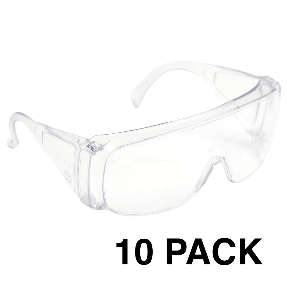 SAFETY GLASSES CLEAR - OVER WEAR (10 pk)