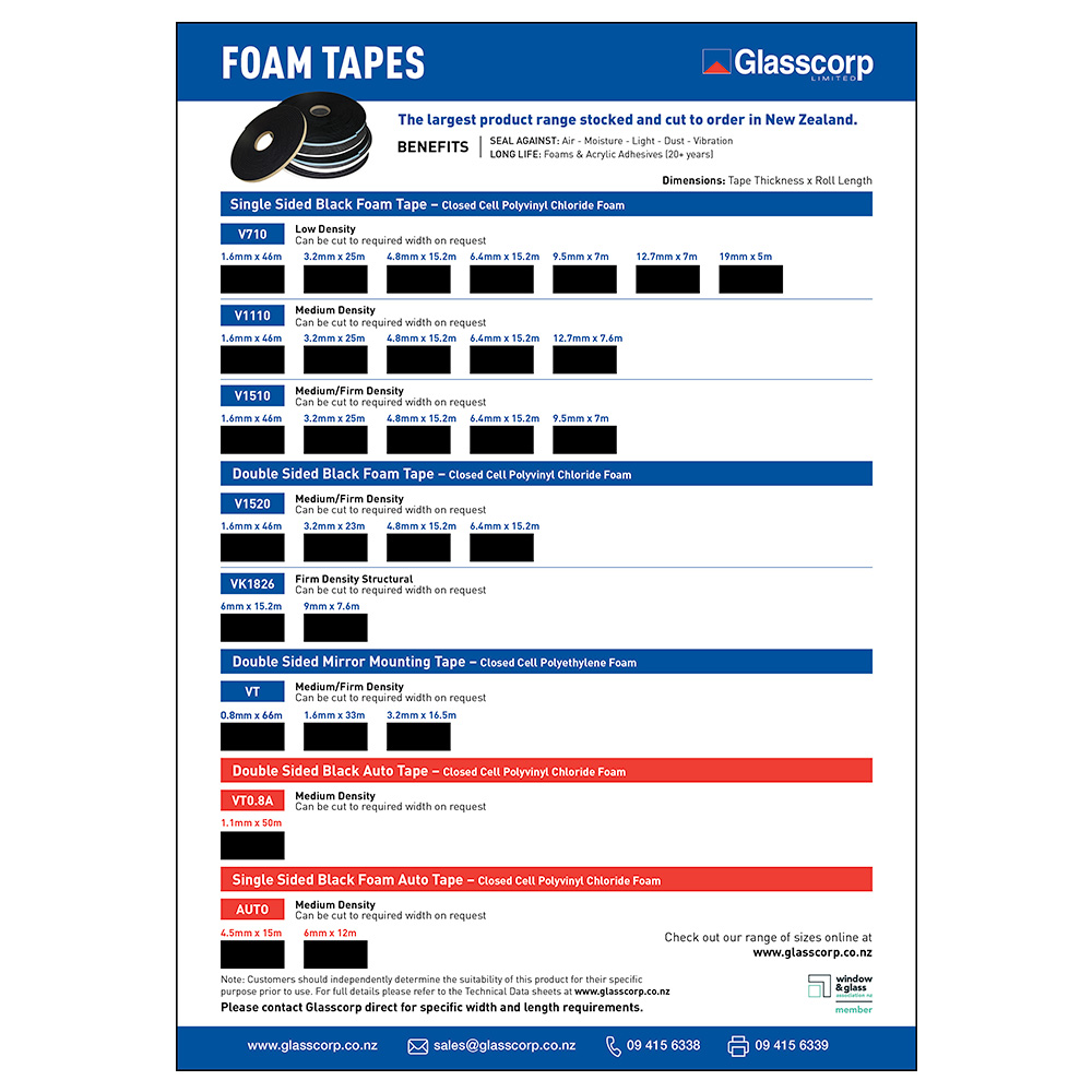 SAMPLE CARD - FOAM & DOUBLE SIDED TAPES