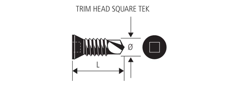 TRIM HEAD BLACK TEK SCREW - 8-32g x 12mm
