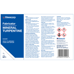 MINERAL TURPENTINE LABEL - 1L