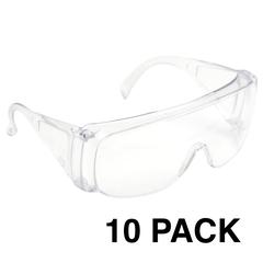 SAFETY GLASSES CLEAR - OVER WEAR - 10 pk