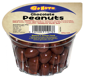 Handy Candy Chocolate Peanuts Tub 60g - 18 Ctn