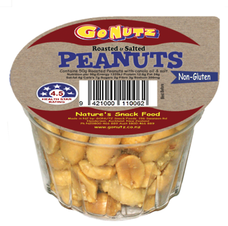 Peanuts Roasted Salted Tub 50g - 18 Ctn