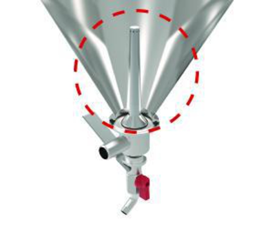Conical Fermenter Dual Valve Liquid Inlet 160mm image 0