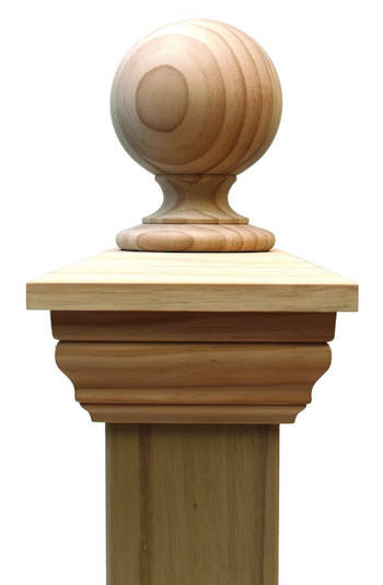 Replica BALL 90 series post cap to suit 300x300 Rough Sawn Posts