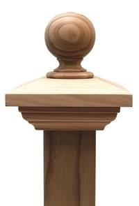 Contemporary BALL post cap to suit 300x300 Rough Sawn Posts
