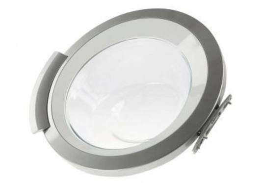 Siemens and Bosch Washing Machine F20 window complete with hinge silver/white (Extraklasse)