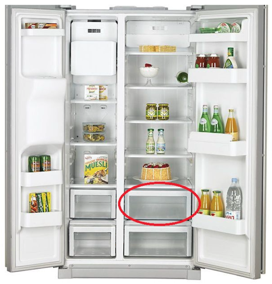 samsung fridge Veggie Bin Case 2nd from low SRS584NLS, SRS589ENP,