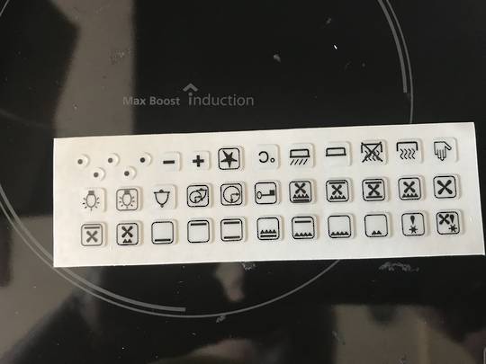 oven control panel decal sticker SYMBOLS label 7,