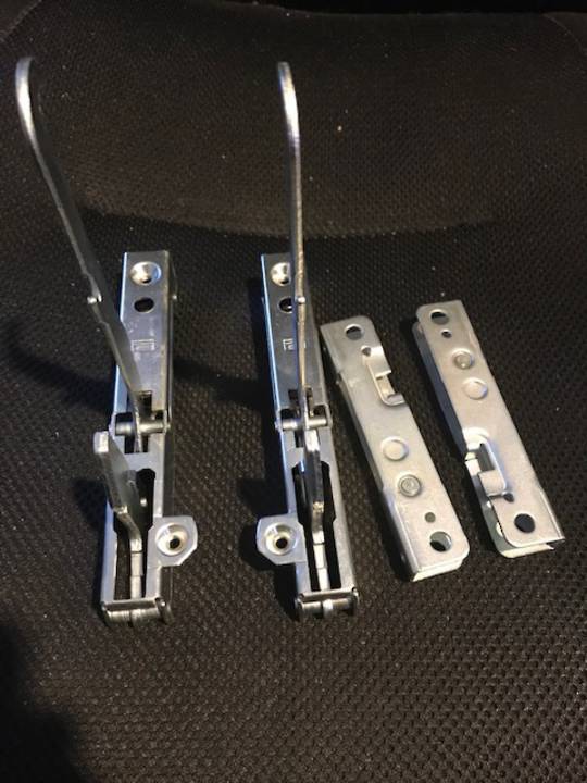 SMEG OVEN DOOR HINGES MALE AND FEMALE LEFT AND RIGHT WITH SUPPORTS ,