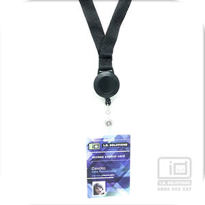 15mm black lanyard with retractable