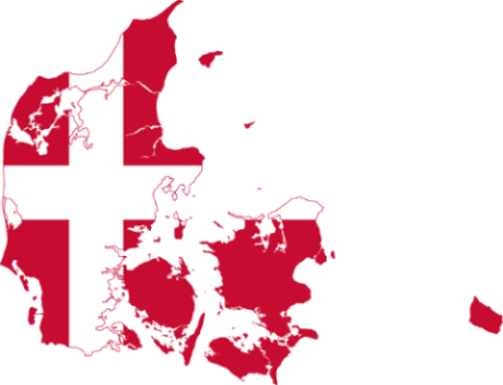 Flag-map of Denmark