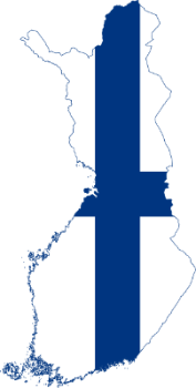 Flag-map of Finland