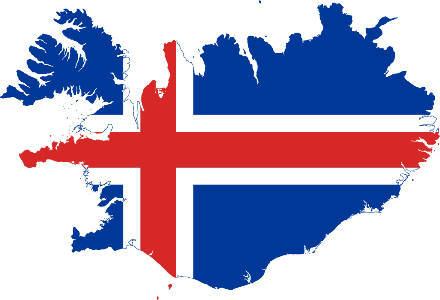 Flag-map of Iceland