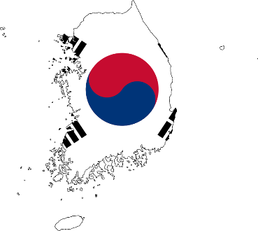 Flag-map of South Korea (de-facto)