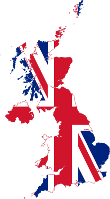 Flag-map of the United Kingdom