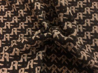 Houndstooth fabric - Chocolate Brown BG and light Brown design