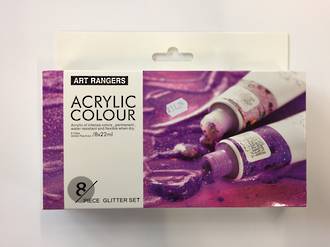 Acrylic colour 8 piece glitter set - Art Rangers