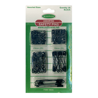 Assorted Safety Pins Black - 10935
