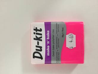 Du-Kit Make n Bake Clay - Fluro pink 290