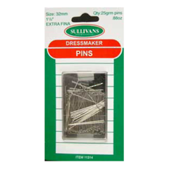 Pins 32mm Dressmaker Extra Fine 11314