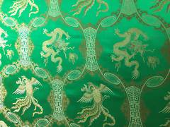 Oriental print - Damask - Dragon Green