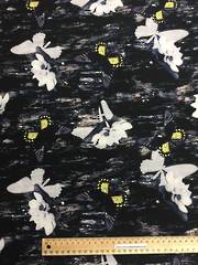 Stretch fabrics - Butterflies and flowers on black BG