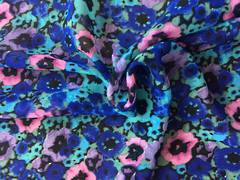 Chiffon floral pattern blue tones