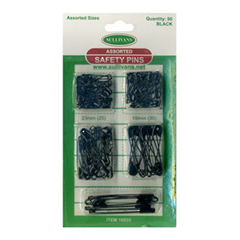 Assorted Safety Pins Black - 10935