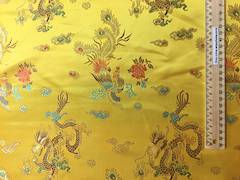 Oriental print - Damask - Dragon Yellow