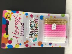 Birthday candles - Pink, white, gold