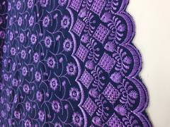 Broderie anglaise  - purple on navy
