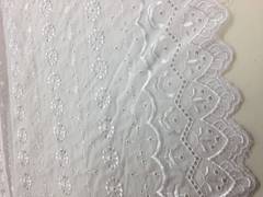 Broderie anglaise   - white - embroidered circles