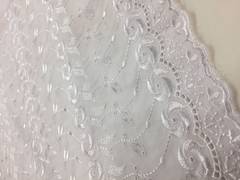 Broderie anglaise   - white - embroidered shapes