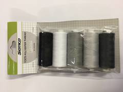 Thread Pack 5 Assorted Black and white