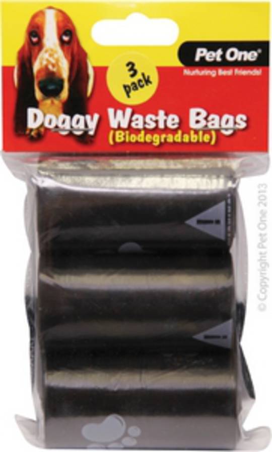 Pet One Doggy Waste Bags 3pack x 20pcs/Roll (Biodegradable)