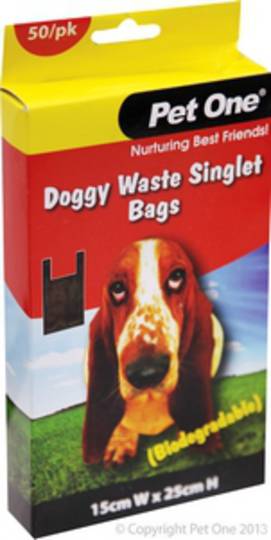 Pet One Doggy Waste Singlet Bags 50bags (Biodegradable)
