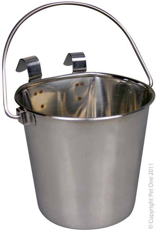 Pet One Hanging Flat Sided Stenless Steel Pail 2.25L