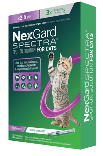 NexGard Spectra Spot-on Solution for Small Cats & Kittens - 3 pack