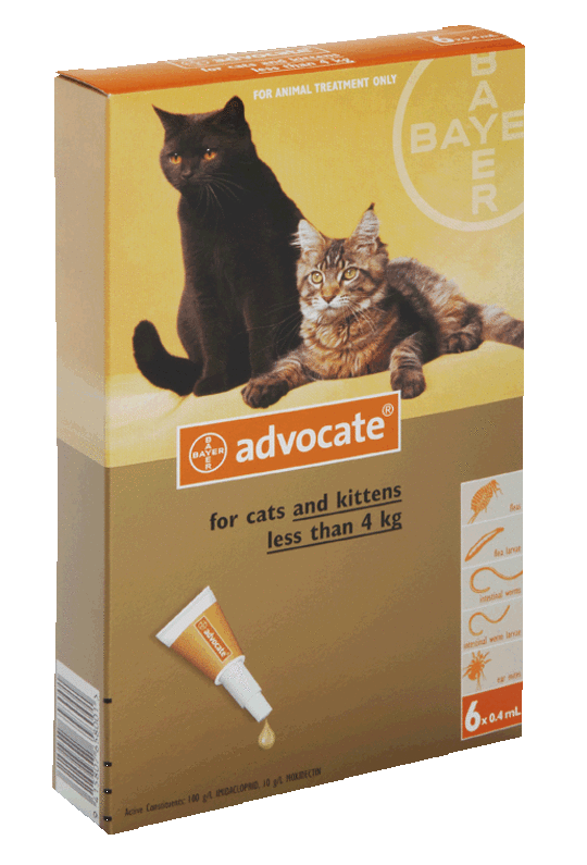 Advantage Spot-on Flea and Worm Treatment for Cats and Kittens (Orange / 3 pippets)