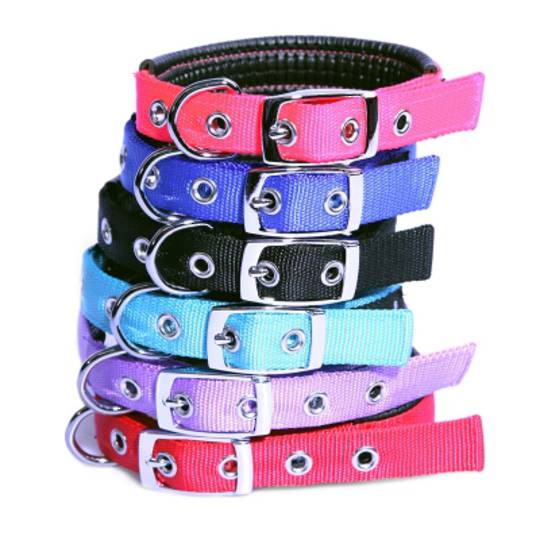Pet One Collar - Comfort Nylon Padded Adjustable 15mm 18-28cm Pink