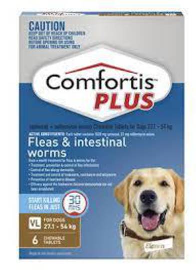 Comfortis Plus Chewable Flea  & Worm Treatment for Very Large Dogs 27.1kg - 54kg (3 pack)