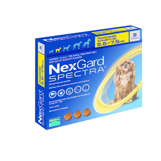 NexGard Chewable Flea & Worm Treatment for Small Dogs (Yellow / 3 chewable)